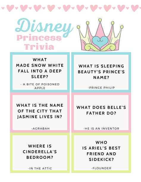 FREE Disney Princess Trivia Game Printable