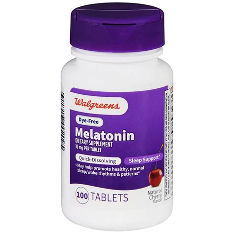 Walgreens Melatonin Quick-Dissolving Tablets Dye-Free (100 days ...