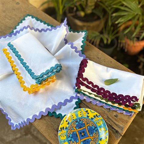 Colour Wave Ric Rac Napkin Set – Bottega Pereira
