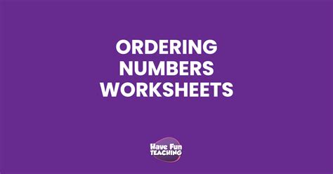 Image result for Ordering Numbers Math Worksheets