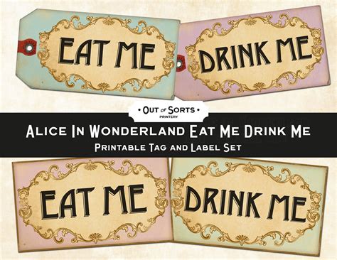 Alice In Wonderland Eat Me Printable Alice In Wonderland: Free