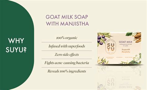 Buy SUYU Goat Milk Soaps For Bath | Organic Manjistha Bath Soap For ...