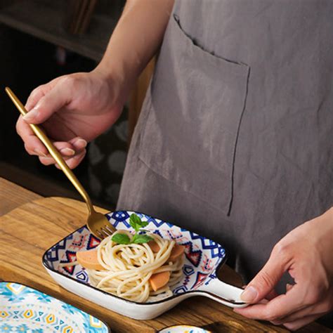 Mandala Blue Square Snack Plate With Handle Online - Premium Platter ...