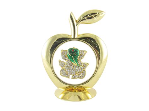 GoldGiftIdeas 24K Gold Plated Apple Shape Lord Ganesha Idol for Car ...
