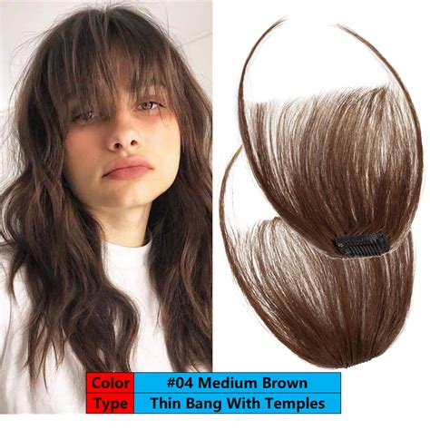 AU Clip In Side Parted Bang Fronts 100% REMY HUMAN Hair Fringe Piece ...