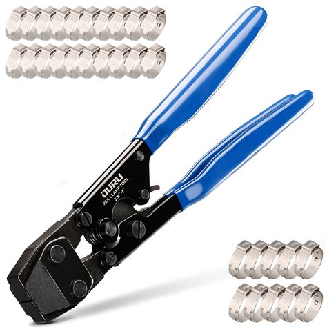 OURU Pex Crimping Tool Crimper with Stainless Steel Pex Clamps(20pcs 1/ ...