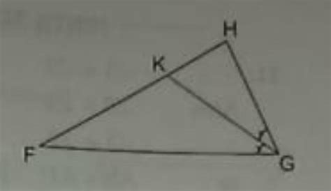 In the given figure, HGF=2F and FHG=2F. GK bisects HGF. Name the line ...