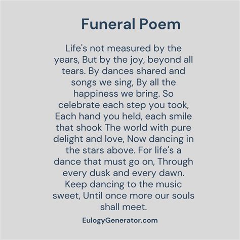 Best 13 Uplifting Funeral Poems to Celebrate Life and Legacy – Artofit