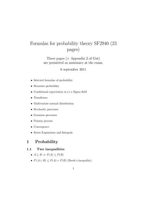 Image result for Probability Theory Formulas