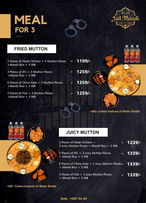 Menu at Jail Mandi KPHB, Hyderabad, 2nd Floor