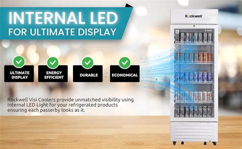 ROCKWELL RVC400A, Single Glass Door Visi Cooler, Internal LED, 4 Year ...