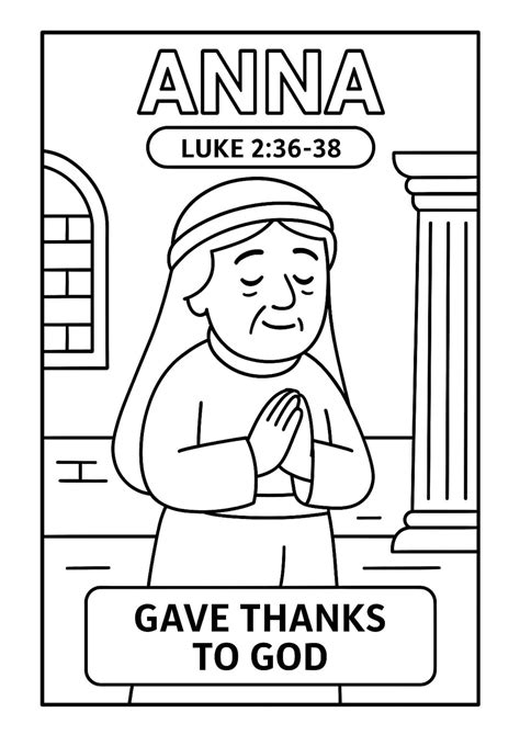 Anna the Prophetess Bible Coloring Page – Free Printable for Kids (Luke ...