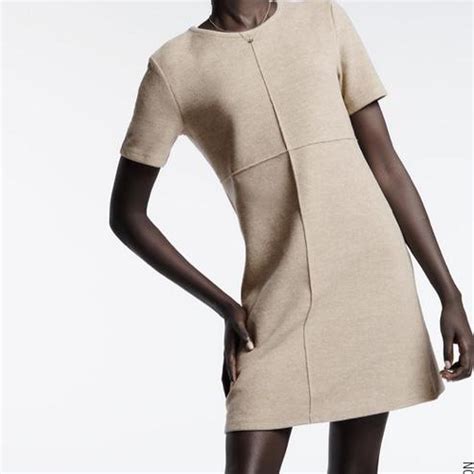 Zara Women's Tan Dress | Depop