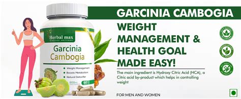 Herbal max Garcinia Cambogia Capsule with 70% HCA, Green Tea Extract ...