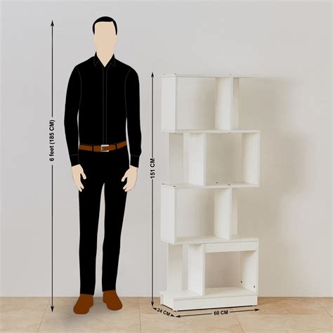 Buy Helios Reynan Frosty 4-Tier Book Shelf - White from Helios by Home ...