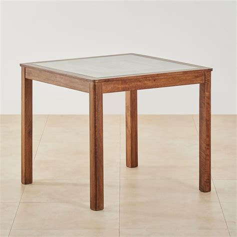 Buy Serenity Glass Top 4-Seater Dining Table - Brown from Home Centre ...