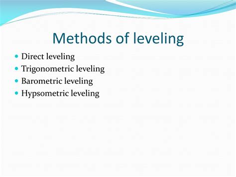 Leveling Procedures 的图像结果
