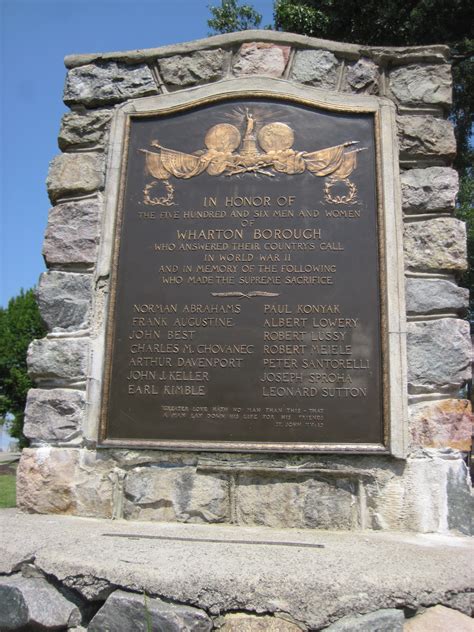 World War II Monument in Memorial Park, Wharton – New Jersey is the Best