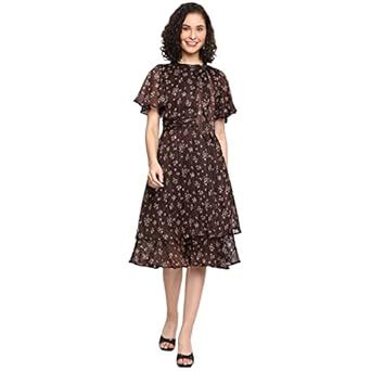 Buy Latin Quarters Women Multicolor Printed Short Sleeve Knee Length ...