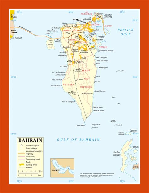 Detailed Political Map Of Bahrain Ezilon Maps