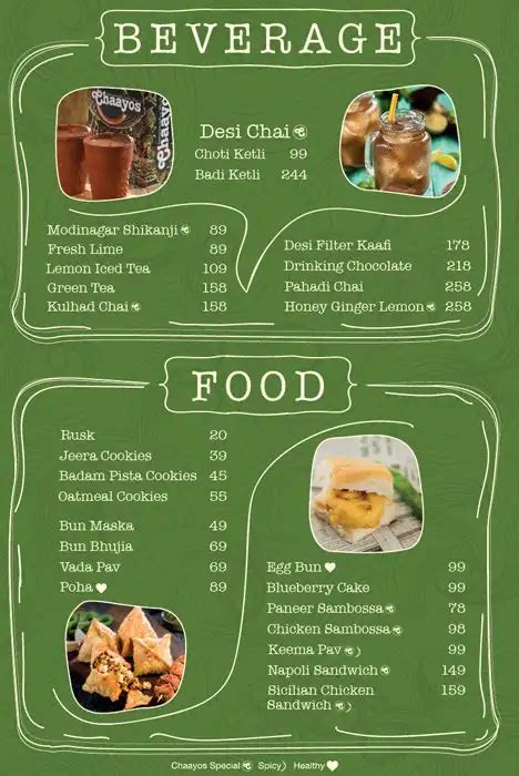 Menu at Chaayos Cafe Connaught Place F Block, New Delhi