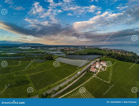 Aerial Picture of the Landscape of the Lake Constance or Bodensee in ...
