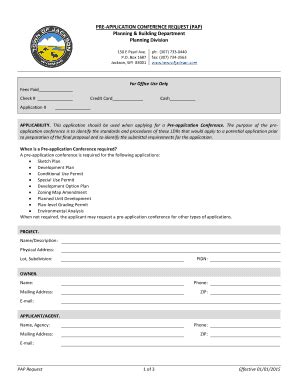 Fillable Online PRE-APPLICATION CONFERENCE REQUEST - Town of Jackson ...
