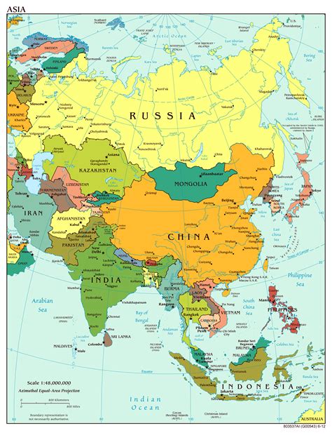 Large scale political map of Asia with major cities and capitals - 2012 | Asia | Mapsland | Maps ...