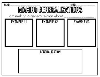 Image result for Generalization Graphic Organizer Example