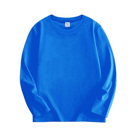 ZyeKqe Unisex Kids Long Sleeve Shirts Crewneck T-Shirts Solid Color ...