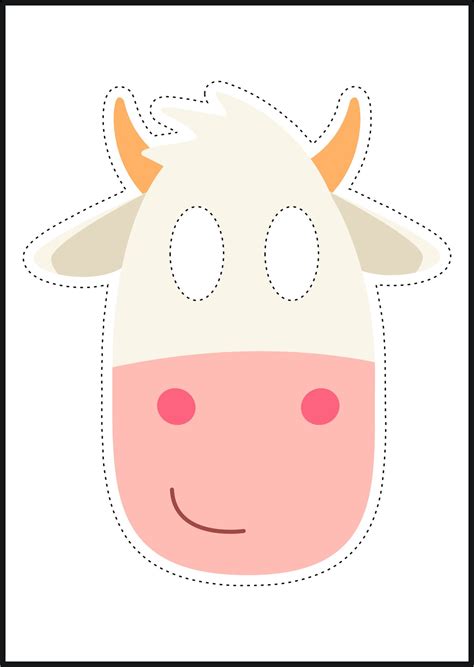 Cow Mask - 12 Free PDF Printables | Printablee