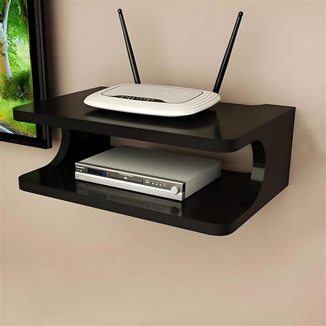 Happy Heaven Set top Box Stand | WiFi Router Holder Wooden Wall Shelves ...