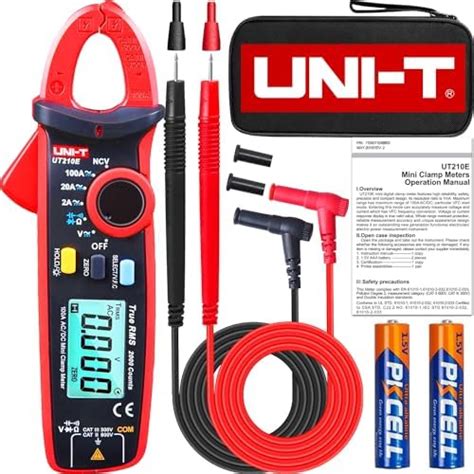 UNI-T UT210E Mini Digital Clamp Meter T-RMS 2000 Counts Voltage ...