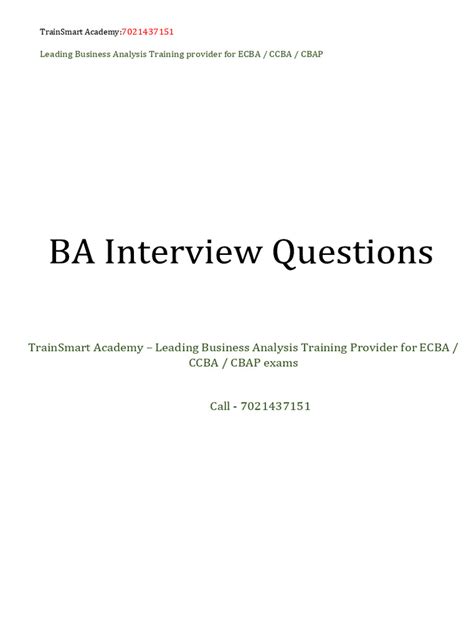 Image result for BA Interview Questions and Answers