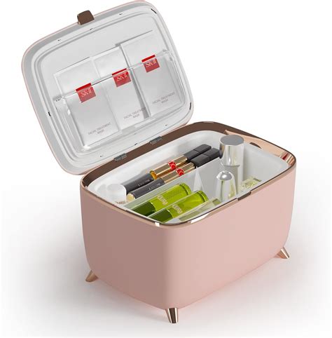 LVARA Pink Mini Fridge 9 Litre, Portable Skincare Fridge Quiet, AC power Makeup Fridge with Air ...