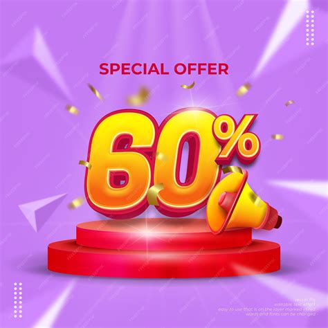 Premium Vector | Vector 60 percent off discount creative composition ...