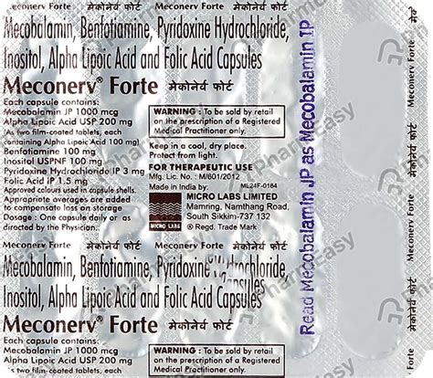 Buy Meconerv Forte Strip Of 10 Capsules Online at Flat 15% OFF | PharmEasy