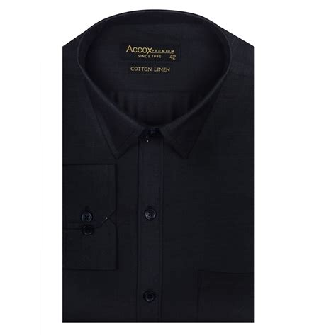 ACCOX Men's Full Long Sleeves Regular Fit Cotton Linen Formal Plain ...