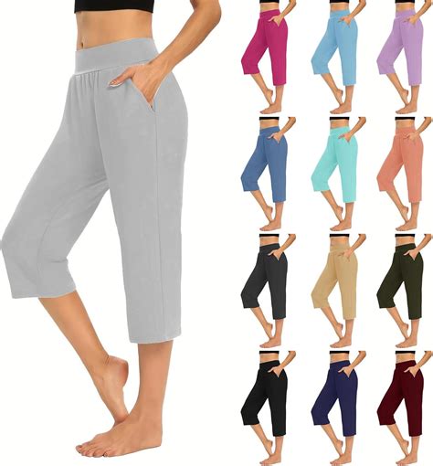 Amazon.com: Yoga Capris with Pockets for Women High Waisted Wide Leg ...