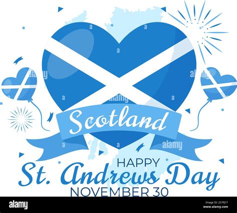 Happy St Andrew Day Vector Illustration on 30 November with Scotland ...