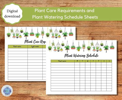 Free Printable Plant Watering Schedule - Educational Printable Worksheets