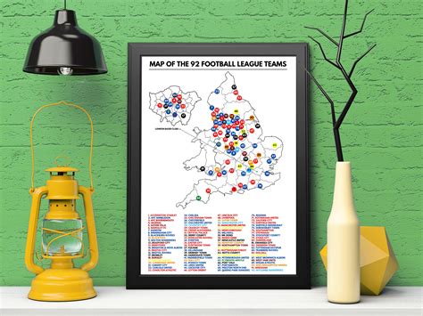 Barclays Premier League Map Map Of 92 English Football League Teams