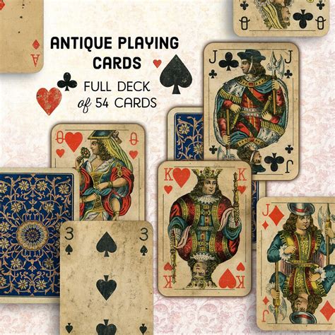 Buy Antique Playing Cards Full Deck ZIP Collection Craft Supplies for ...