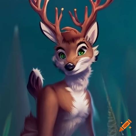 Furry deer illustration