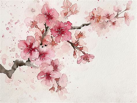 Sakura Painting Cherry Tree Watercolor Art Print Blooming Tree Print ...