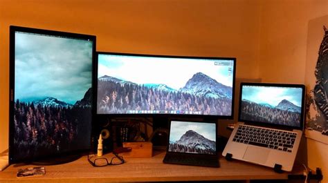 Macbook Stand and Ultrawide Monitor Setup
