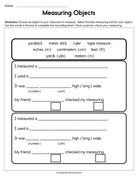 Image result for Measuring Things Worksheet