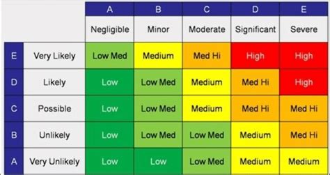 Image result for Risk Classification Table