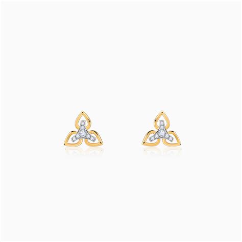 Get Gold and Diamond Trillium Studs Online | GIVA Jewellery