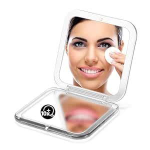 10X Silver: Omiro Folding Compact Mirror, 1X/10X Magnification 3½â ...